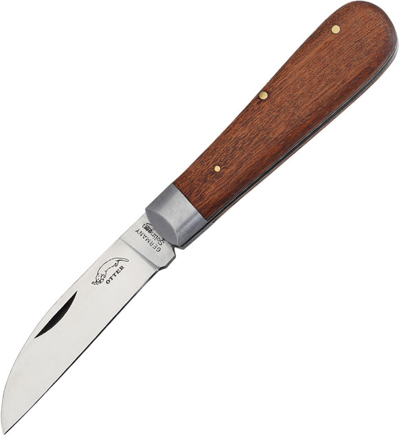 OTTER-Messer Weaver's Brown Wood Folding Stainless Wharncliffe Pocket Knife 180