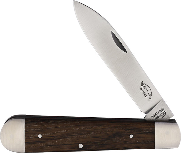 OTTER-Messer Large Levin Pocket Knife Smoked Oak Folding Stainless Blade 261RRAU