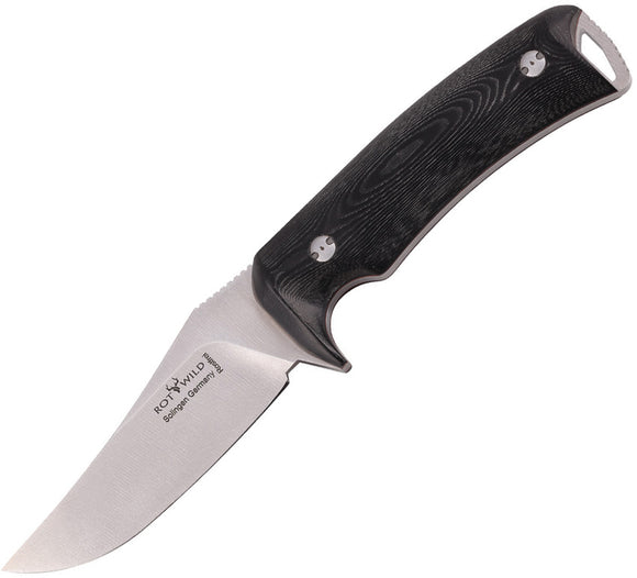 OTTER-Messer Rotwild Habicht Black Micarta Stainless Fixed Blade Knife R02BMI