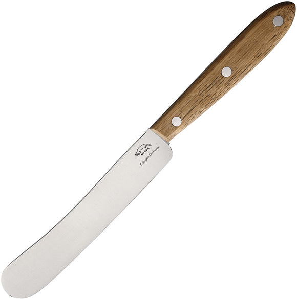 OTTER-Messer Table Smooth Brown Wood Stainless Fixed Blade Knife TE
