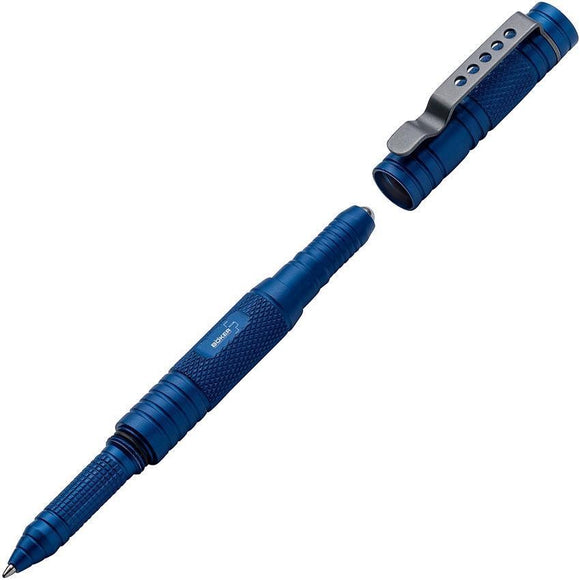 Boker Plus Blue Aluminum Body Gray Finish Clip Stainless Tactical Pen