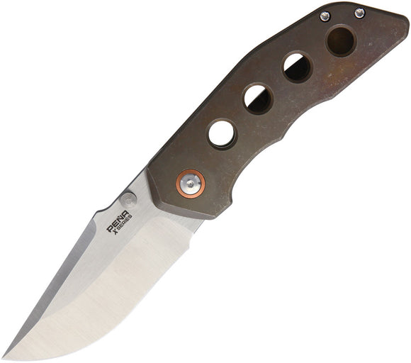 Pena Knives Rhino Framelock Bronze Titanium Folding Bohler M390 Pocket Knife 23