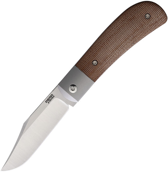 Pena Knives Lanny's Bolster Lock Brown Micarta Folding Bohler M390 Knife PE39