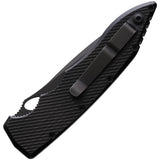 Piranha Knives Automatic Mini Predator Knife Button Lock Black Aluminum S30V Fixed Blade Knife 11BKTS