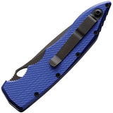 Piranha Knives Automatic Mini Predator Knife Button Lock Blue Aluminum S30V Fixed Blade Knife 11BT
