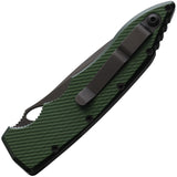 Piranha Knives Automatic Mini Predator Tactical Knife Green Aluminum Black S30V Blade CP11GT