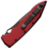 Piranha Knives Automatic Mini Predator Tactical Knife Red Aluminum Black S30V Blade CP11RT