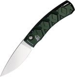 Piranha Knives Automatic X Knife Button Lock Green Aluminum 154CM Blade CP14G