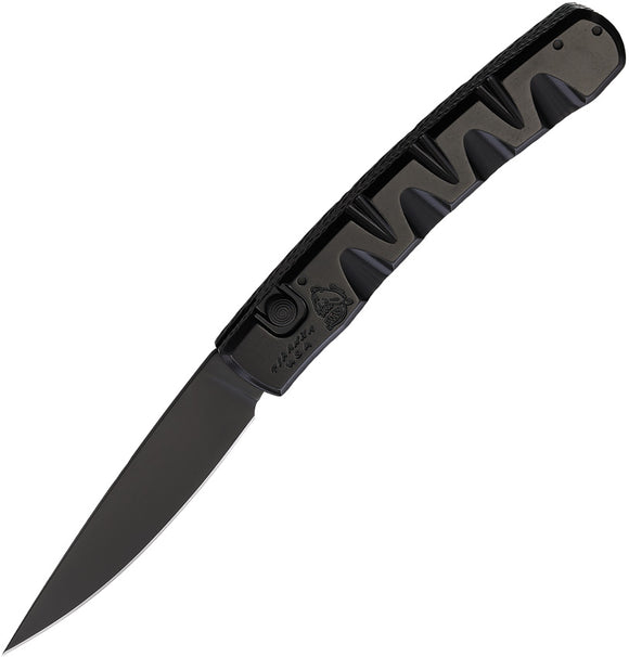 Piranha Knives Automatic Virus Knife Button Lock Black Aluminum S30V Blade CP15BKT