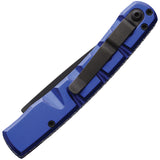 Piranha Knives Automatic Virus Knife Button Lock Blue Aluminum Black S30V Blade CP15BT