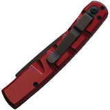Piranha Knives Automatic Virus Knife Button Lock Red Aluminum Black S30V Blade CP15RT