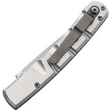 Piranha Knives Automatic Virus Knife Button Lock Silver Aluminum S30V Blade CP15S