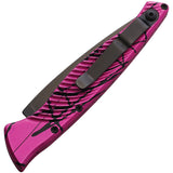 Piranha Knives Automatic DNA Tactical Knife Button Lock Pink Camo Aluminum S30V Blade CP16PKT