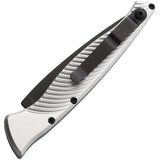 Piranha Knives Automatic DNA Tactical Knife Button Lock Silver Aluminum Black S30V Blade CP16ST