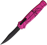 Piranha Knives Automatic Rated-R Knife OTF Pink Camo Aluminum Black 154CM Blade CP19PKT