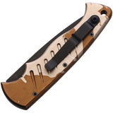 Piranha Knives Automatic Pocket Tactical Knife Button Lock Camo Aluminum Black 154CM Blade CP1CT