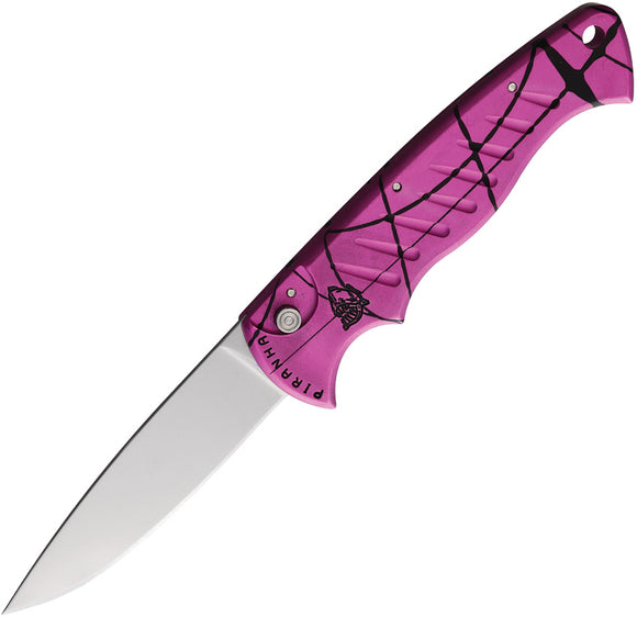 Piranha Knives Automatic Pocket Tactical Knife Button Lock Pink Camo Aluminum 154CM Blade CP1PK