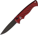 Piranha Knives Automatic Pocket Tactical Knife Button Lock Red Aluminum Black 154CM Blade CP1RT