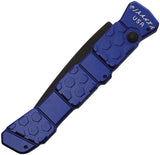 Piranha Knives Automatic 21 Tactical Knife Button Lock Blue Aluminum Black S30V Blade CP21BT