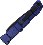 Piranha Knives Automatic 21 Tactical Knife Button Lock Blue Aluminum Black S30V Blade CP21BT