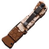 Piranha Knives Automatic 21 Knife Button Lock Camo Aluminum Black S30V Blade CP21CT