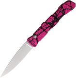 Piranha Knives Automatic 21 Knife Button Lock Pink Camo Aluminum Spear Pt S30V Blade CP21PK