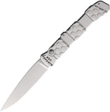 Piranha Knives Automatic 21 Knife Button Lock Silver Aluminum Spear Pt S30V Blade CP21S