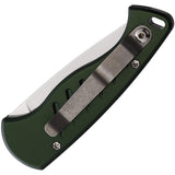 Piranha Knives Automatic Fingerling Knife Button Lock Green Aluminum 154CM Blade CP2G