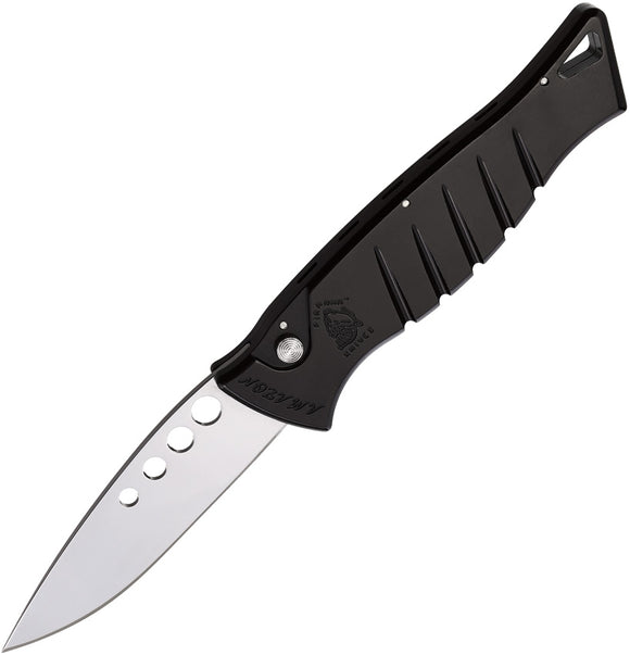 Piranha Knives Automatic Amazon Knife Button Lock Black Aluminum Mirror 154CM Blade CP3BK