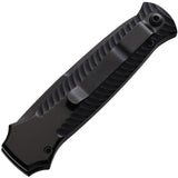 Piranha Knives Automatic Miniguard Knife Button Lock Black Aluminum S30V Fixed Blade Knife 7BKTS