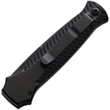 Piranha Knives Automatic Miniguard Knife Button Lock Black Aluminum S30V Fixed Blade Knife 7BKT