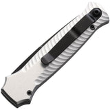 Piranha Knives Automatic Miniguard Knife Button Lock Silver Aluminum S30V Fixed Blade Knife 7ST