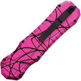 Piranha Knives Automatic Excalibur Tactical Knife OTF Pink Camo Aluminum Black 154CM Blade CP8PKT