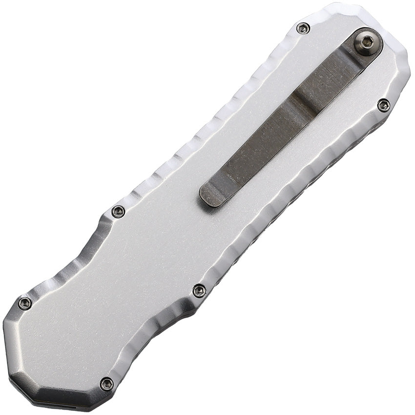 Piranha Knives Automatic Excalibur Tactical Knife OTF Silver Aluminum