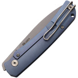 PMP Knives User II Pocket Knife Framelock Blue Folding S90V Steel 050