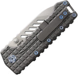 PMP Knives Kodiak Framelock Gray Titanium Folding M390 Pocket Knife 062