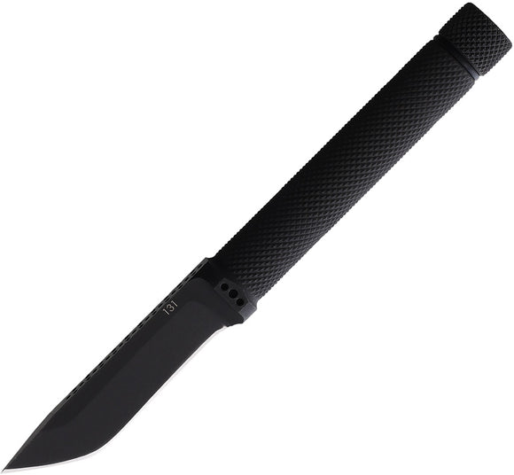 Panacea X FireFly Black D2 Steel Tanto Grind Fixed Blade Neck Knife 001