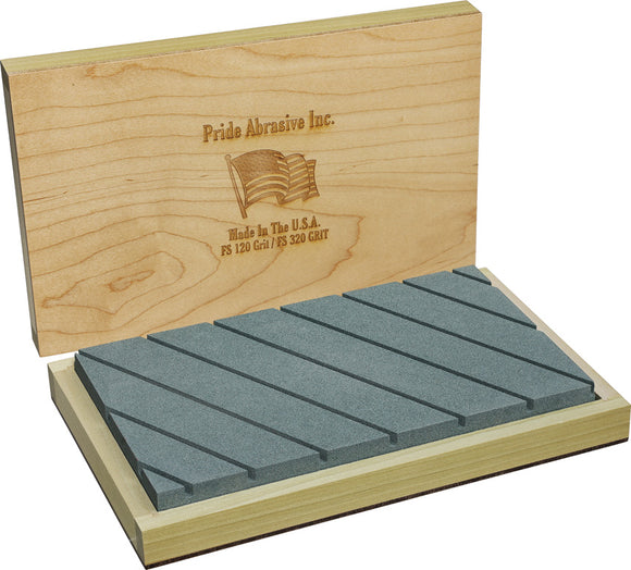 Pride Abrasive Flattening Combo 120/320 Sharpening Stone w/ Wooden Box LFSCS
