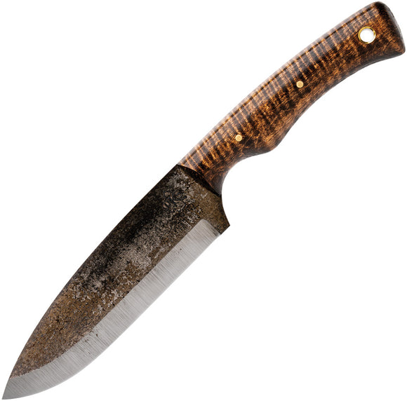 Pathfinder PKS Mountaineer Curly Maple 1095HC Steel Fixed Blade Knife 301CM