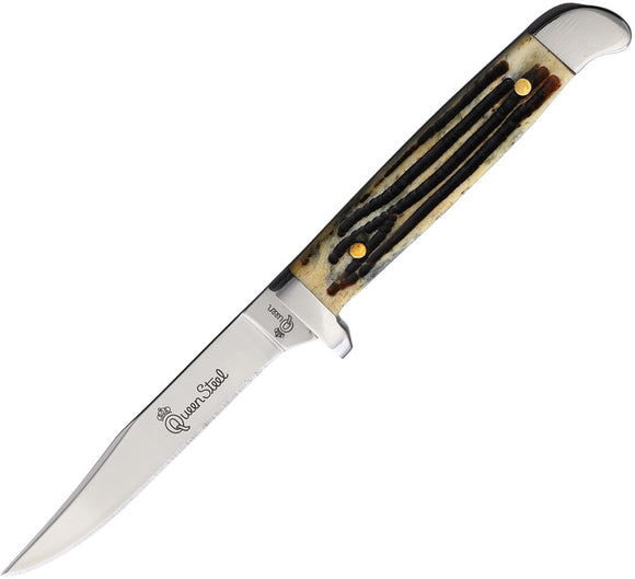 Queen Bird and Trout Winterbottom Tan Bone Stainless Fixed Blade Knife 85WB