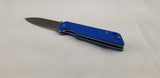 QSP Knife Parrot Linerlock Blue Folding D2 Knife 102d