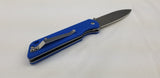 QSP Knife Parrot Linerlock Blue Folding D2 Knife 102d