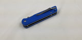 QSP Knife Parrot Linerlock Blue Folding D2 Knife 102d
