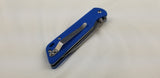 QSP Knife Parrot Linerlock Blue Folding D2 Knife 102d