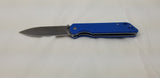 QSP Knife Parrot Linerlock Blue Folding D2 Knife 102d