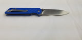 QSP Knife Parrot Linerlock Blue Folding D2 Knife 102d