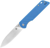 QSP Knife Parrot Linerlock Blue Folding D2 Knife 102d