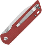 QSP Knife Parrot V2 Linerlock Red Micarta Folding D2 Steel Pocket Knife 102E2