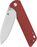 QSP Knife Parrot V2 Linerlock Red Micarta Folding D2 Steel Pocket Knife 102E2