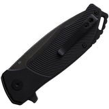 QSP Knife Raven Linerlock Black G10 Folding D2 Steel Pocket Knife 122C2